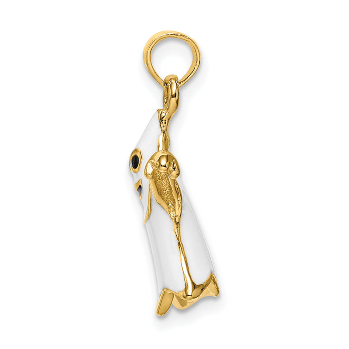 14K 3-D Enameled Ghost Charm-K6885