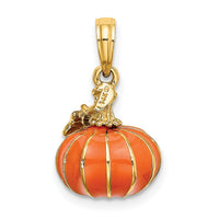 14K 3-D Enameled Pumpkin Charm-K6886