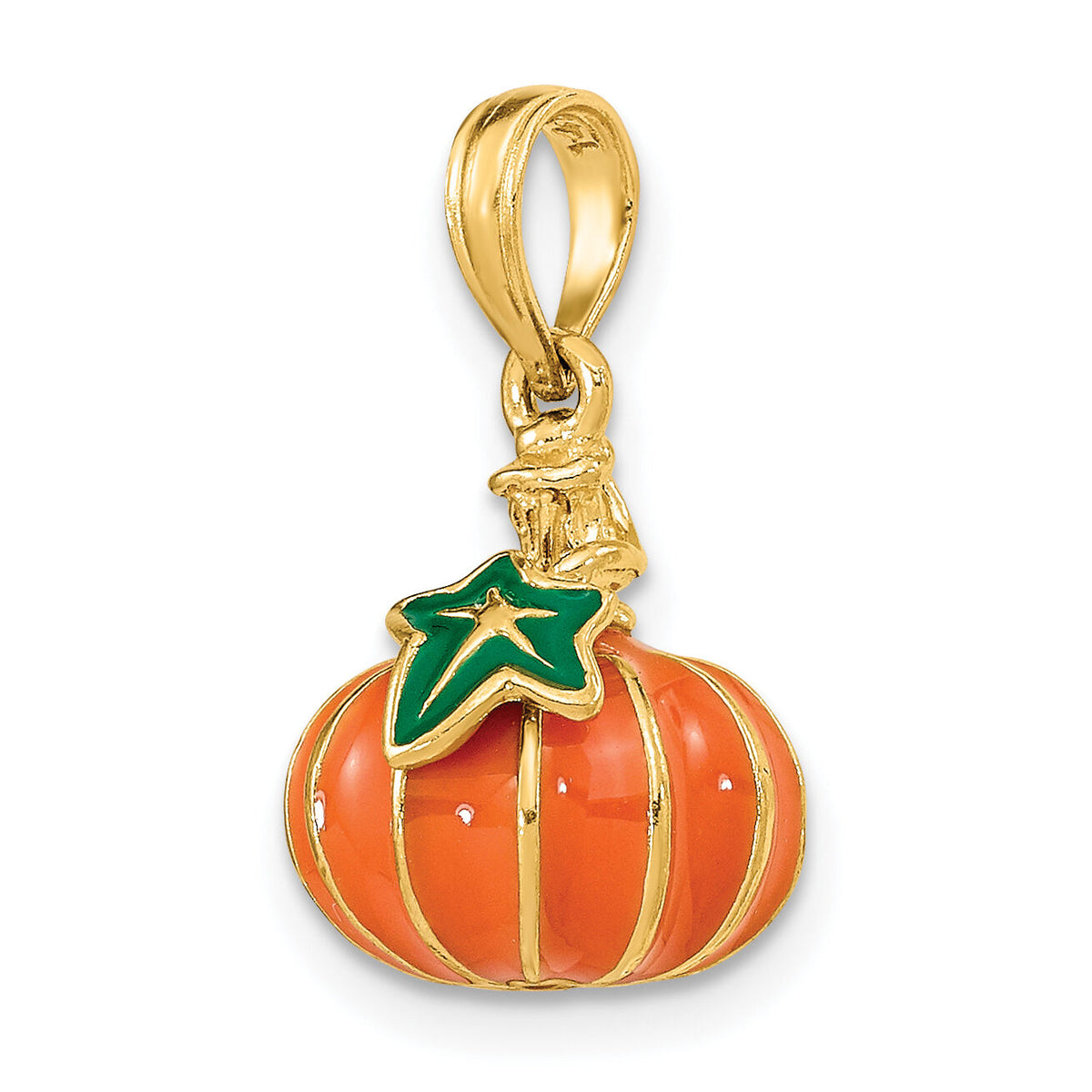 14K 3-D Enameled Pumpkin Charm-K6886