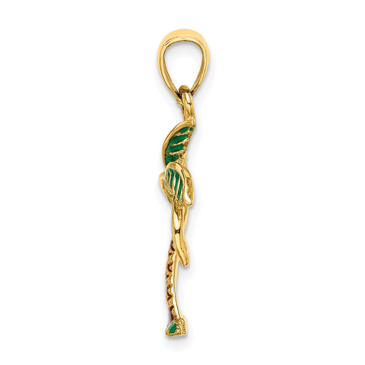 14K Enamel Palm Tree Charm-K6891