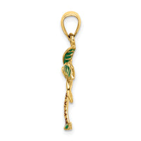 14K Enamel Palm Tree Charm-K6891