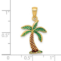 14K Enamel Palm Tree Charm-K6891