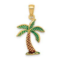14K Enamel Palm Tree Charm-K6891