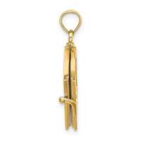 14K Enameled 3D Moveable MY LOVE STORY Book Pendant-K6893