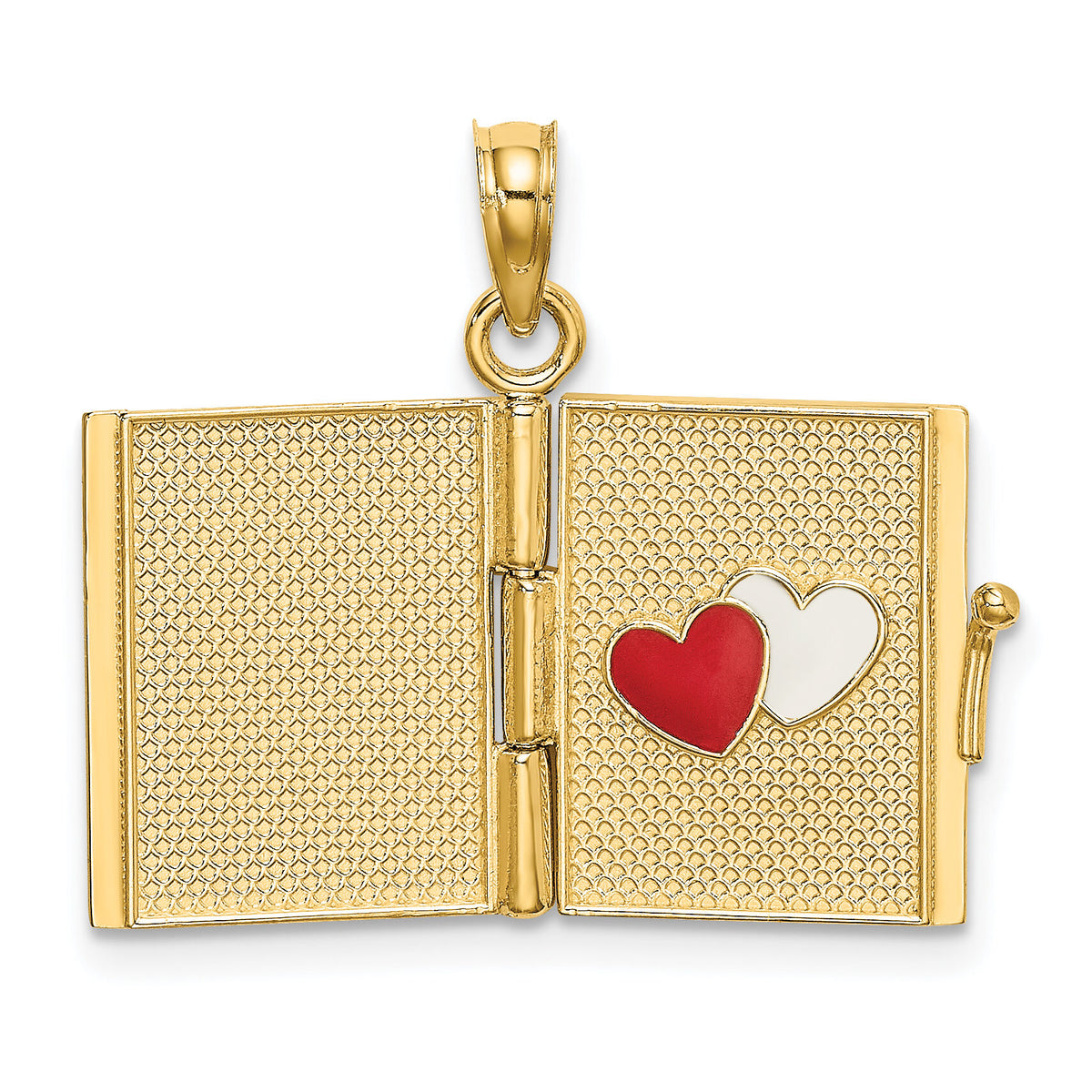 14K Enameled 3D Moveable MY LOVE STORY Book Pendant-K6893