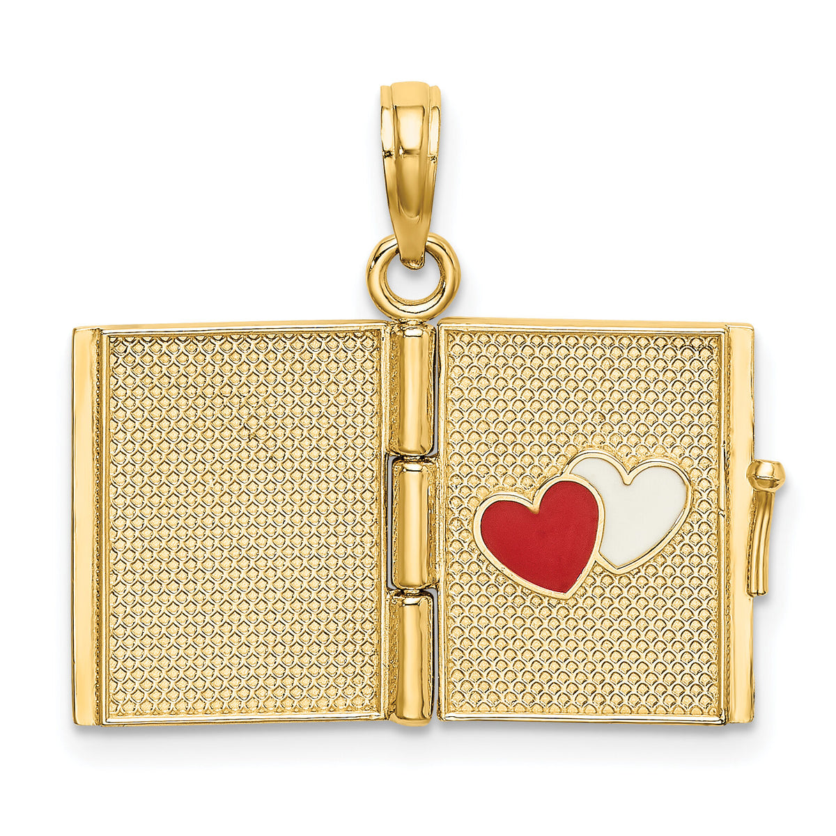 14K Enameled 3D Moveable MY LOVE STORY Book Pendant-K6894