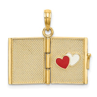 14K Enameled 3D Moveable MY LOVE STORY Book Pendant-K6894