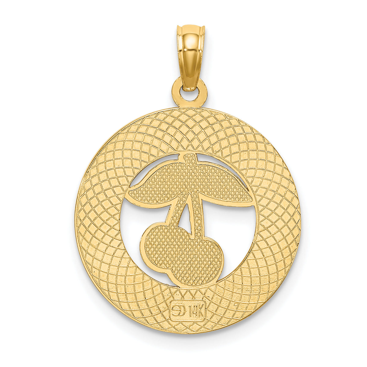 14K TRAVERSE CITY MI Enamel Cherry Charm-K6898