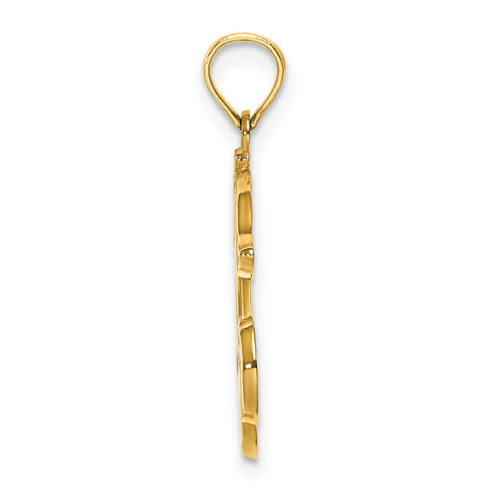 14K Cherries With Enamel Leaf Charm-K6899