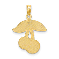 14K Cherries With Enamel Leaf Charm-K6899