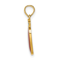 14K Enamel Red Delicious Apple W/Stem and Leaf Charm-K6900