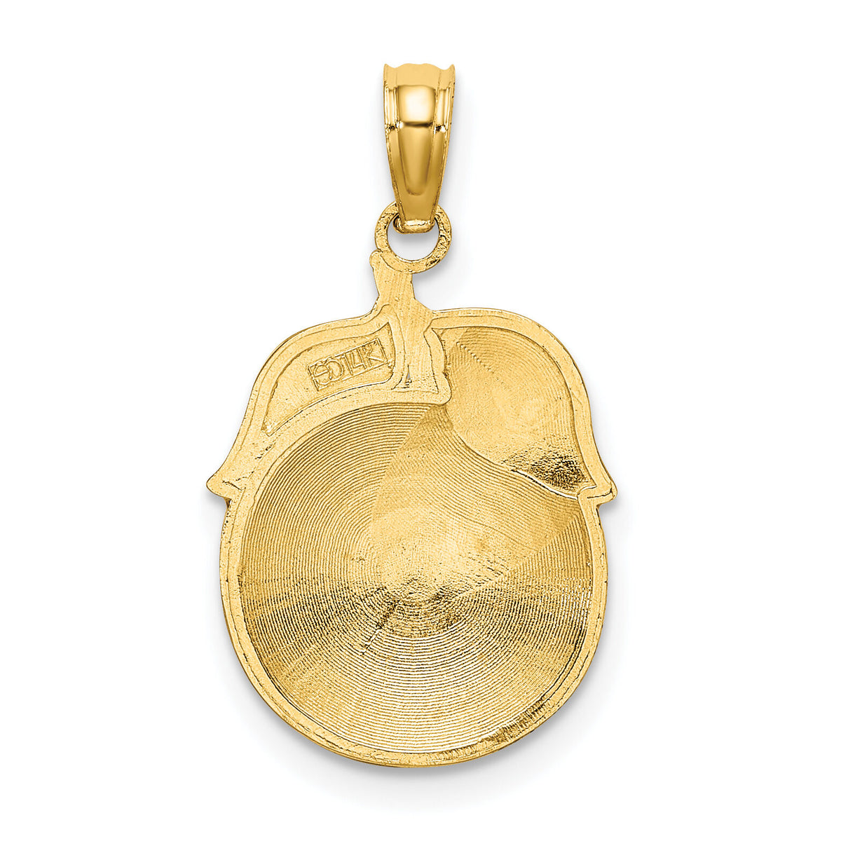 14K Enamel Orange W/Stem and Leaf Charm-K6901