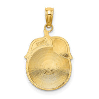 14K Enamel Orange W/Stem and Leaf Charm-K6901