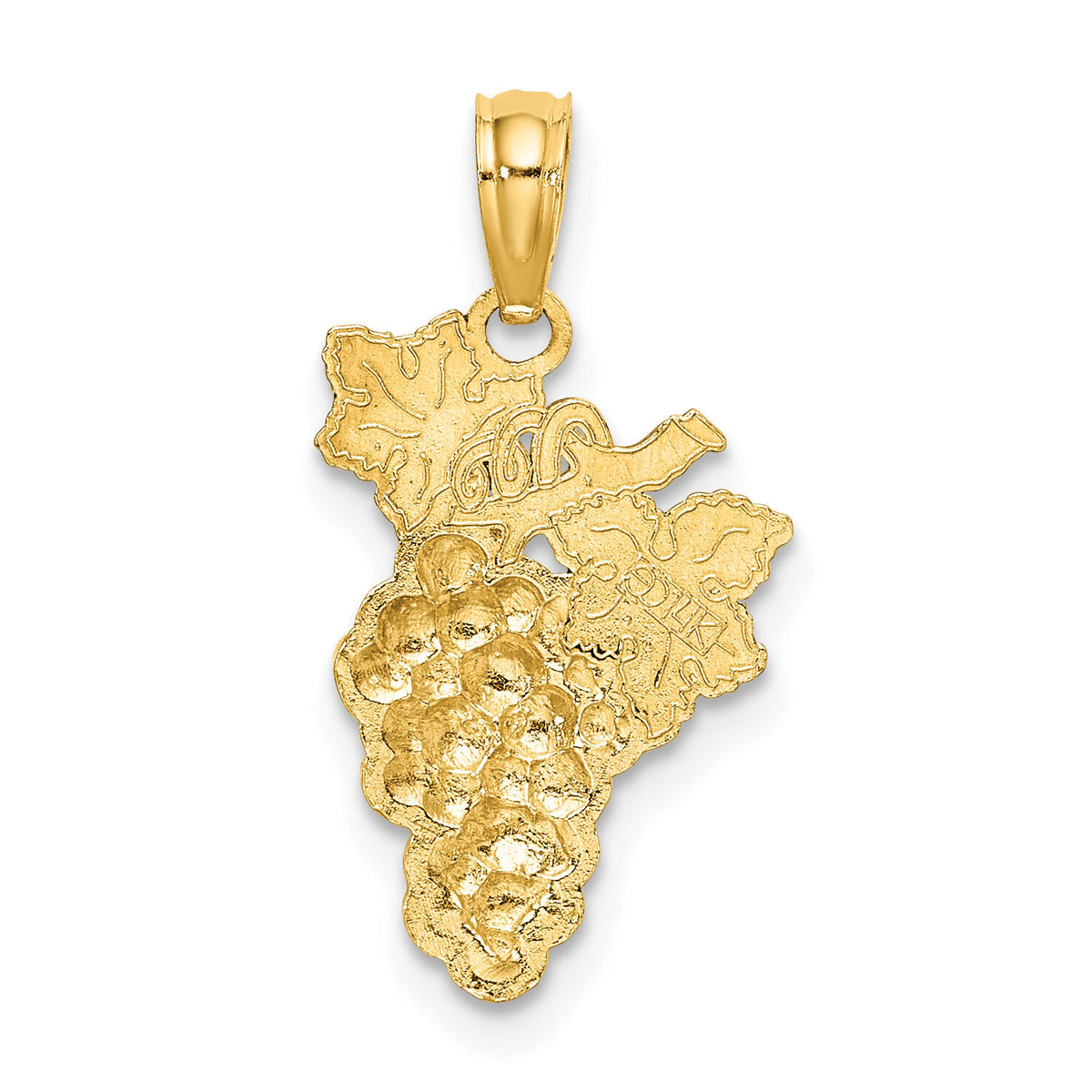 14K W/ Enamel Grapes W/ Stem and Leaf Charm-K6903
