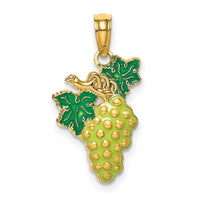 14K W/ Enamel Grapes W/ Stem and Leaf Charm-K6903