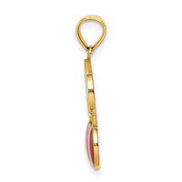 14K W/ Enamel Cherries With  Leaf Charm-K6904