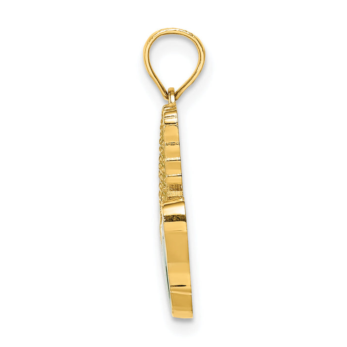 14K w/ Enamel Corn with Peeled Husk Charm-K6906
