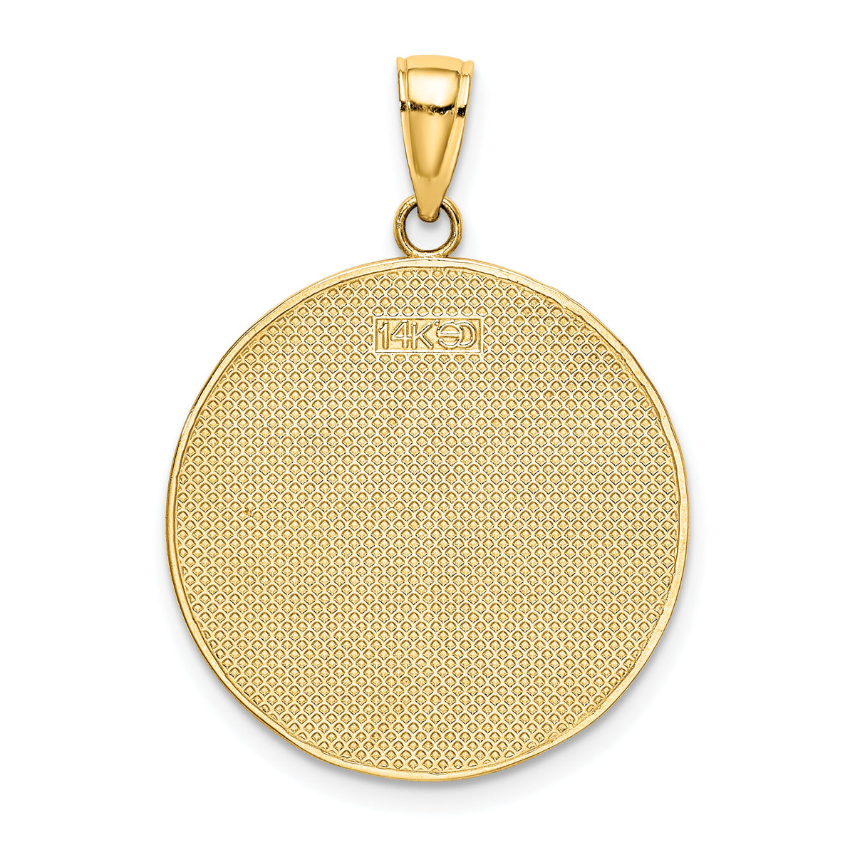 14K Enamel Beach Scene On Round Disc Charm-K6911