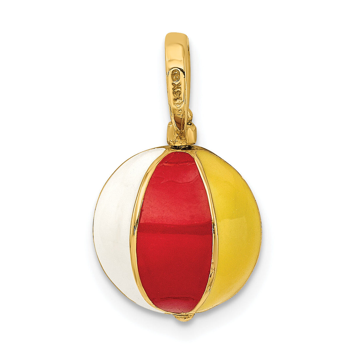 14K 3-D Multi Color Enamel Beach Ball Charm-K6921