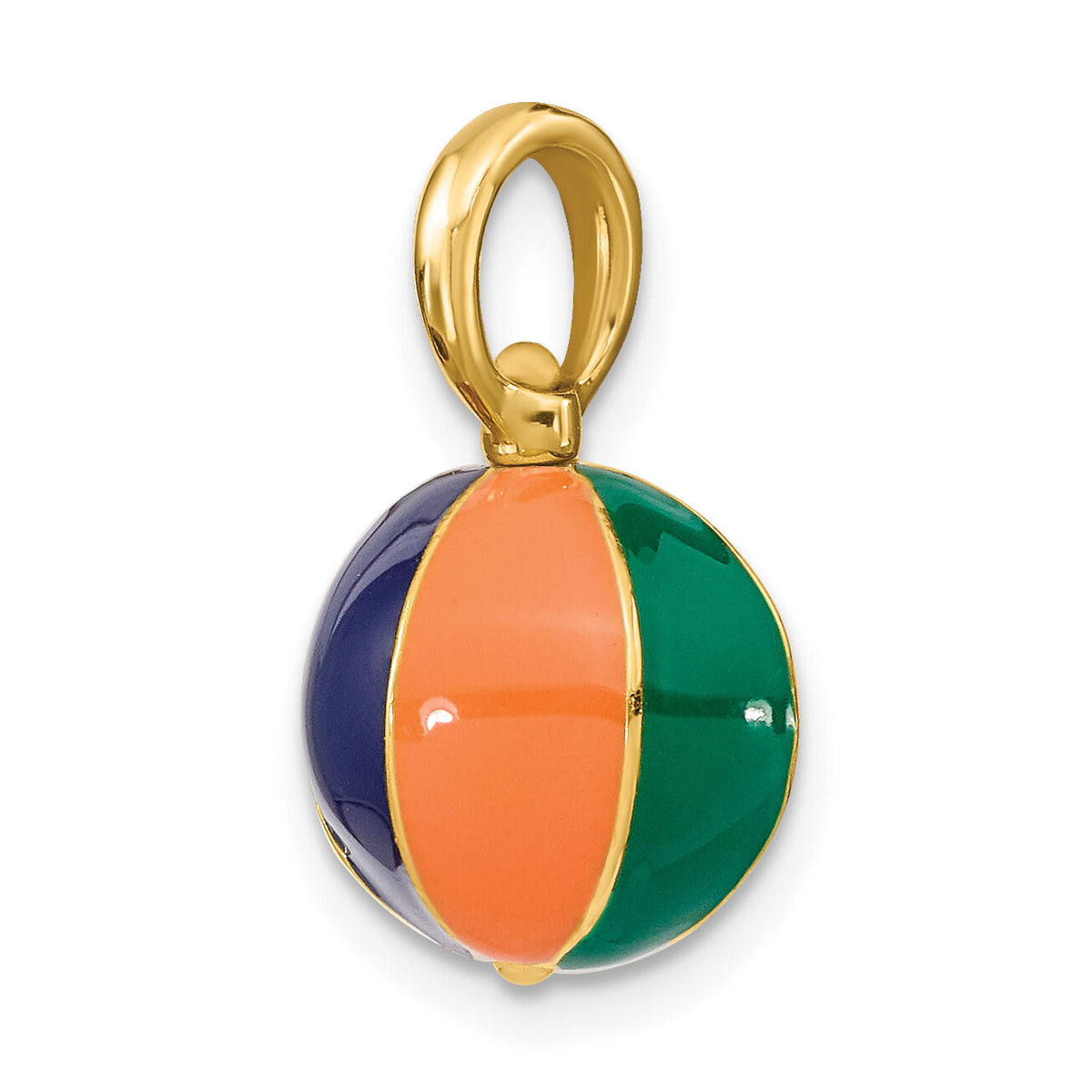 14K 3-D Multi Color Enamel Beach Ball Charm-K6921