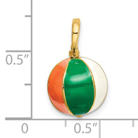 14K 3-D Multi Color Enamel Beach Ball Charm-K6921