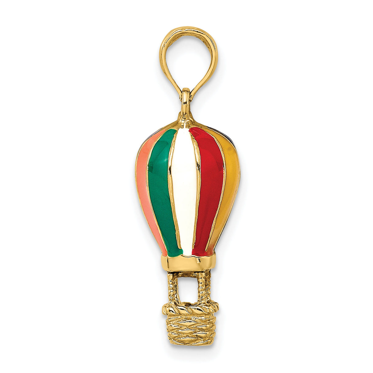 14K w/ Enamel 3-D Hot Air Balloon Charm-K6922
