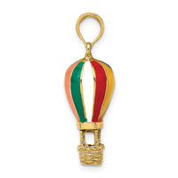14K w/ Enamel 3-D Hot Air Balloon Charm-K6922