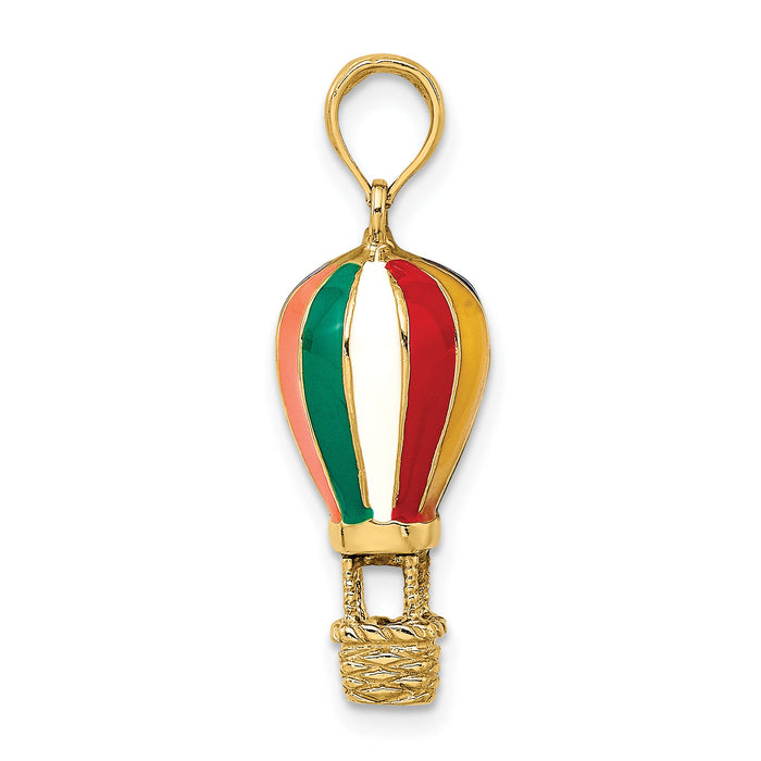 14K w/ Enamel 3-D Hot Air Balloon Charm-K6922