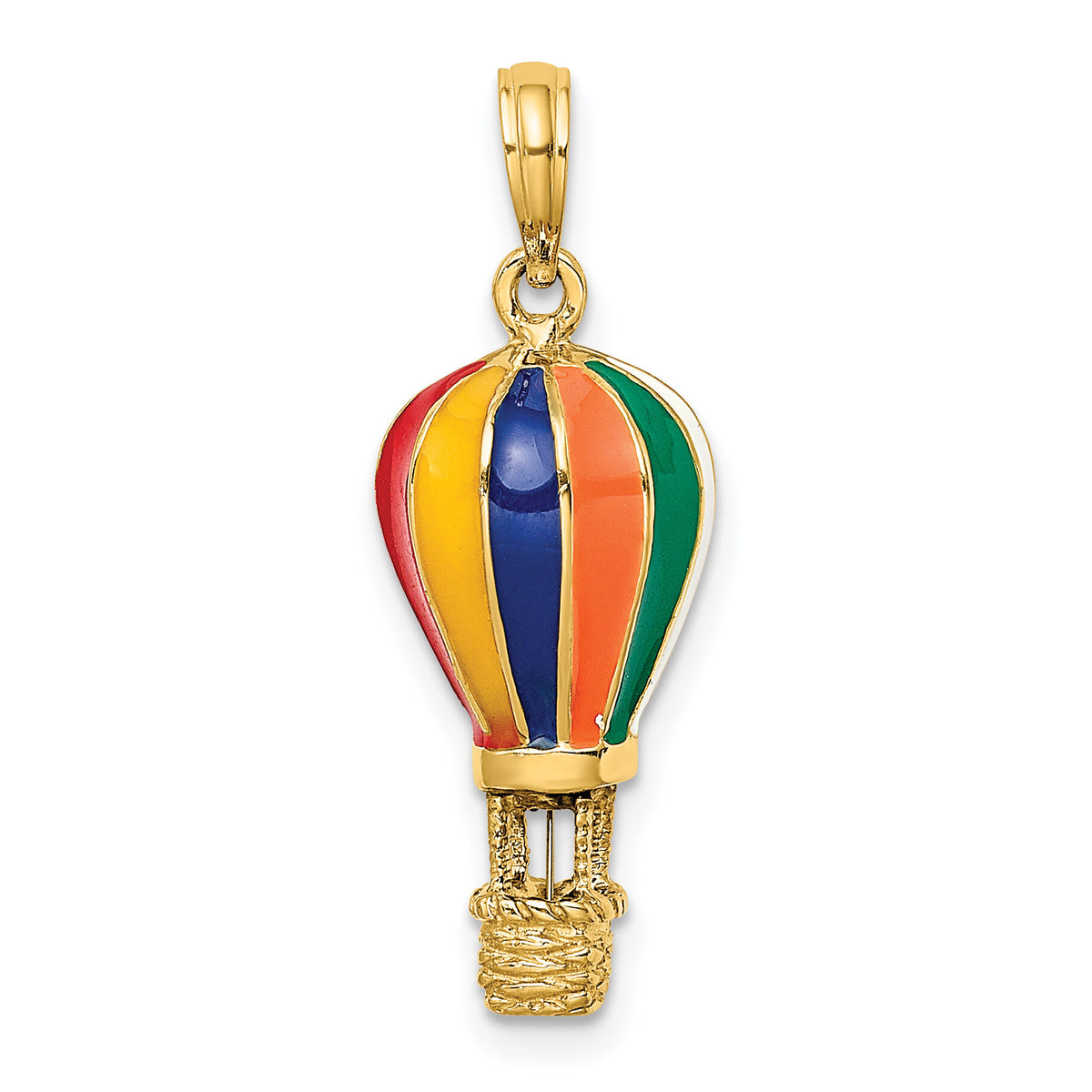 14K w/ Enamel 3-D Hot Air Balloon Charm-K6922