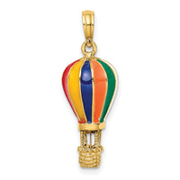 14K w/ Enamel 3-D Hot Air Balloon Charm-K6922