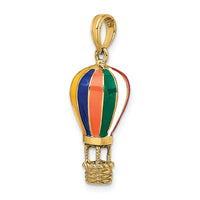 14K w/ Enamel 3-D Hot Air Balloon Charm-K6922