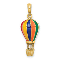 14K w/ Enamel 3-D Hot Air Balloon Charm-K6922