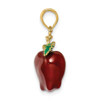 14K w/ Enamel 3-D Red Delicious Apple Charm-K6927