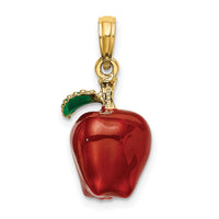 14K w/ Enamel 3-D Red Delicious Apple Charm-K6927
