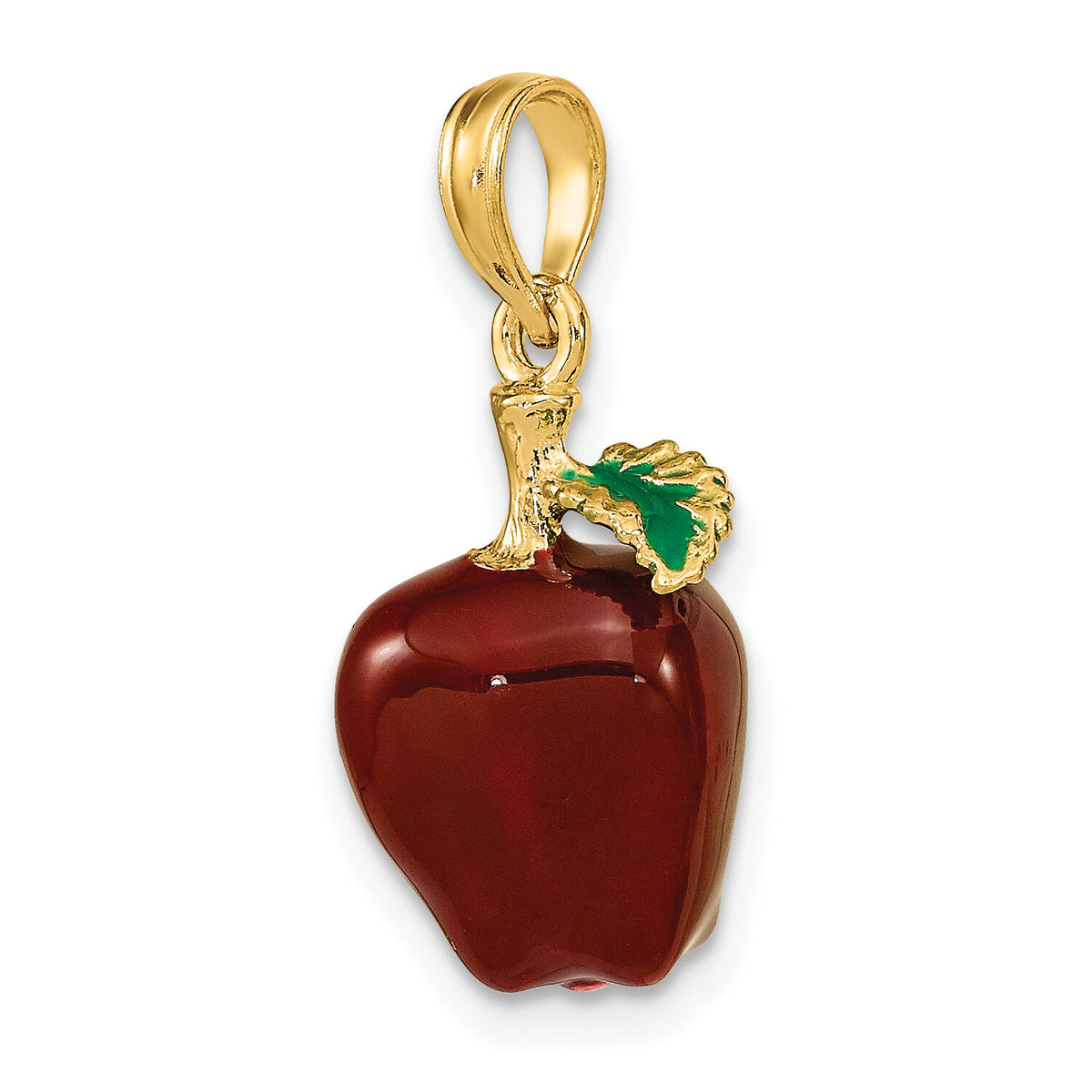 14K w/ Enamel 3-D Red Delicious Apple Charm-K6927