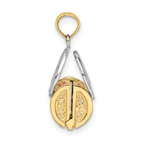 14K & Rhodium 3-D Pink Enameled Handbag Opens Charm-K6936