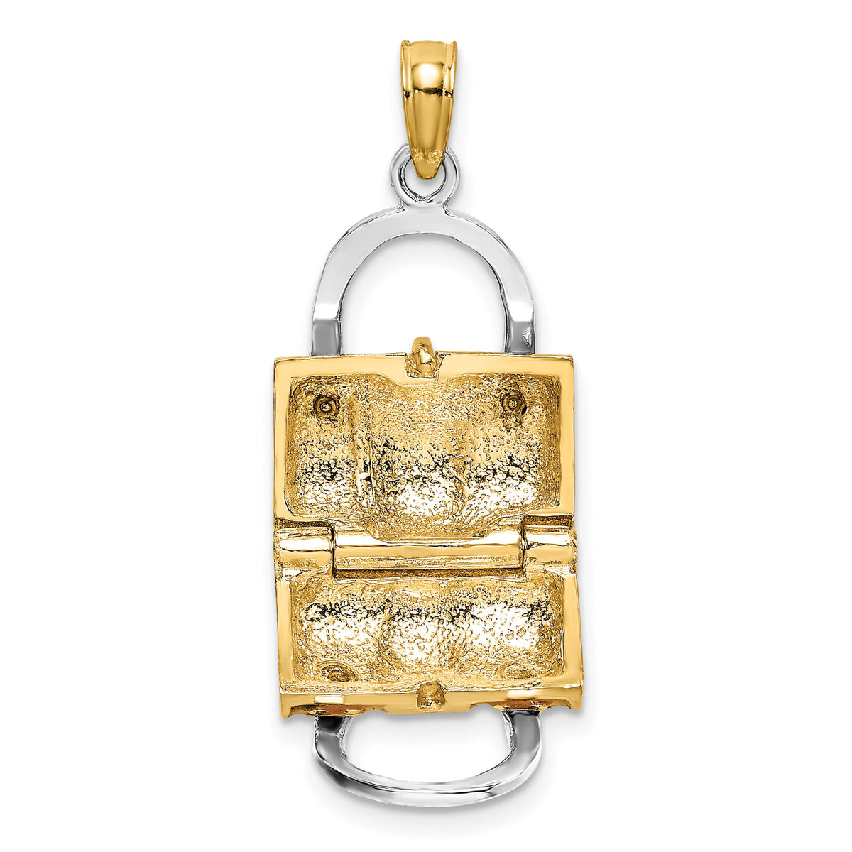 14K & Rhodium 3-D Pink Enameled Handbag Opens Charm-K6936