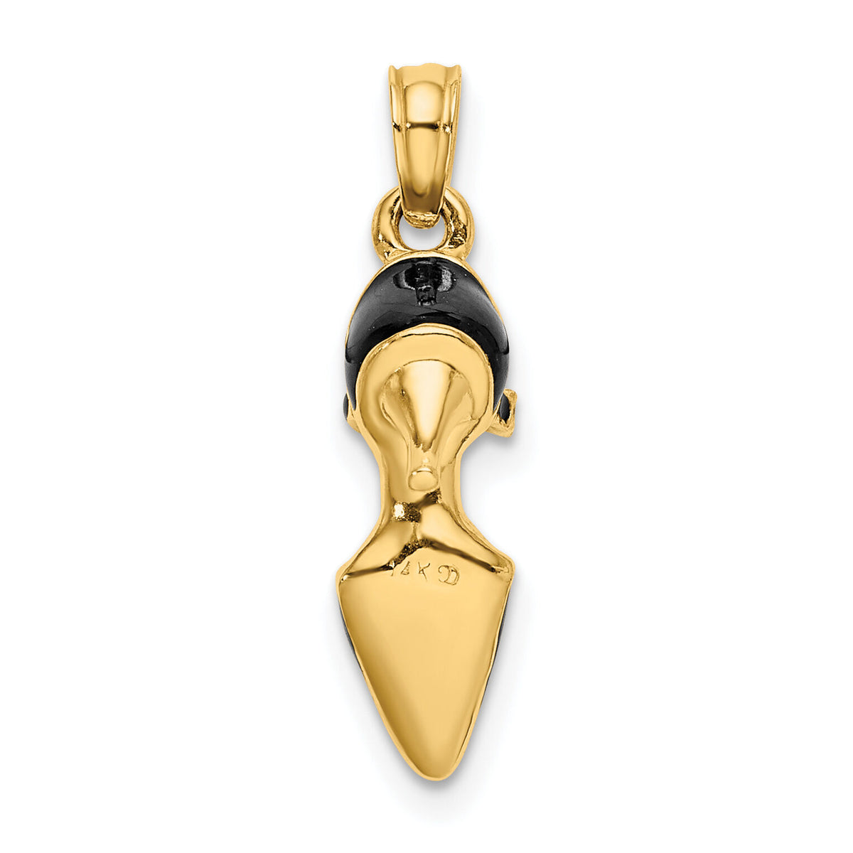 14K 3-D Black Enamel Closed Toe High Heel Charm-K6950