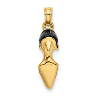 14K 3-D Black Enamel Closed Toe High Heel Charm-K6950