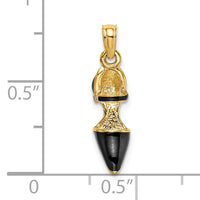 14K 3-D Black Enamel Closed Toe High Heel Charm-K6950