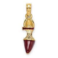 14K 3-D Maroon Enamel Closed Toe High Heel Charm-K6951
