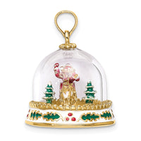 14K 3-D Enameled Christmas Snow Globe Charm-K6957