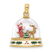 14K 3-D Enameled Christmas Snow Globe Charm-K6957