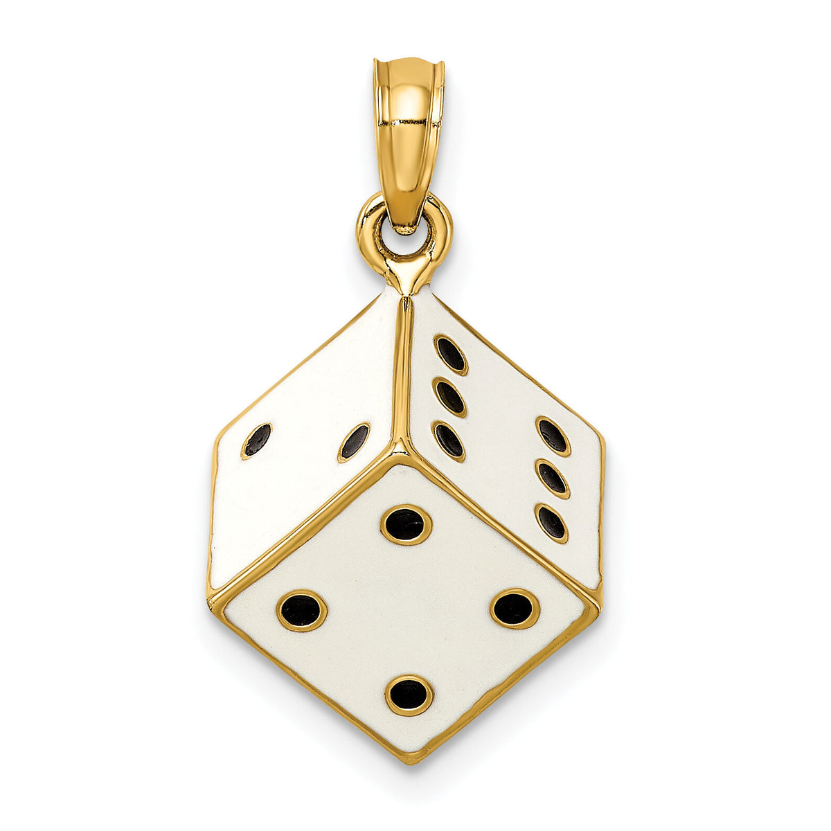 14K 3-D Enamel Dice Charm-K6958