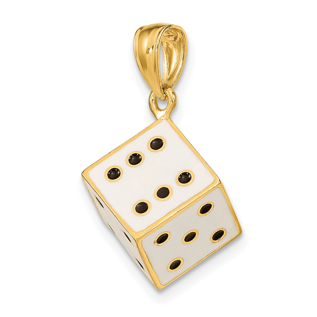 14K 3-D Enamel Dice Charm-K6958