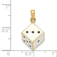 14K 3-D Enamel Dice Charm-K6958