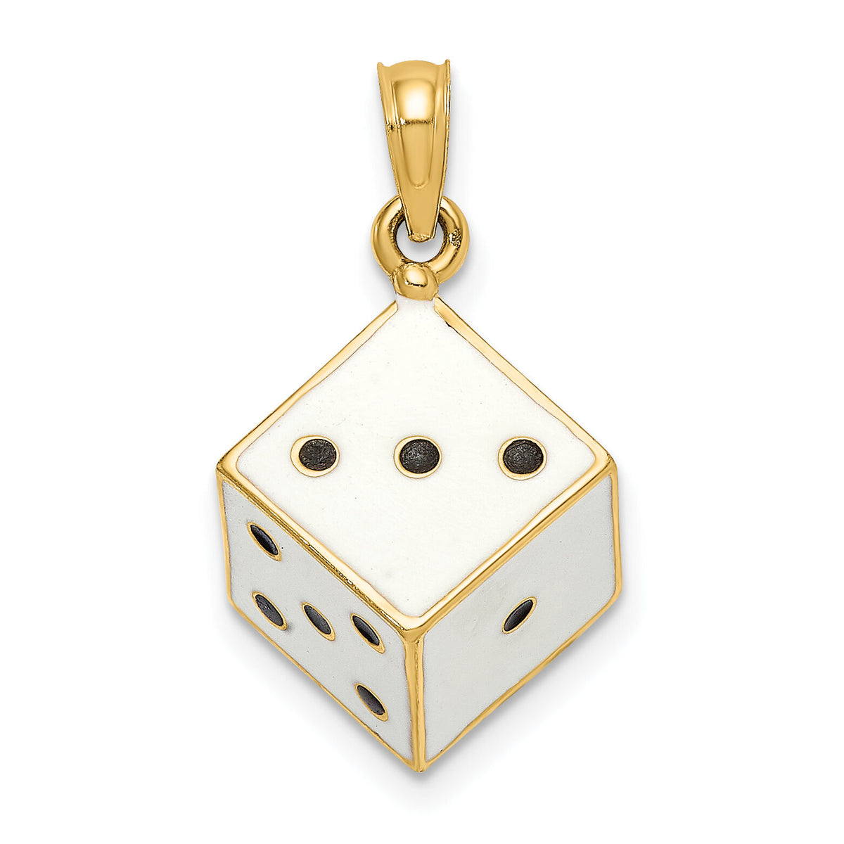 14K 3-D Enamel Dice Charm-K6958
