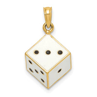 14K 3-D Enamel Dice Charm-K6958