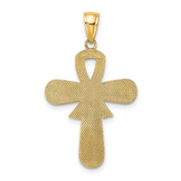 14K Enamel Pink Ribbon Breast Cancer Cross-K6961