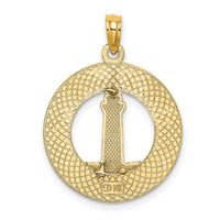 14K HILTON HEAD Enamel Lighthouse Circle Charm-K6963